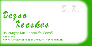 dezso kecskes business card